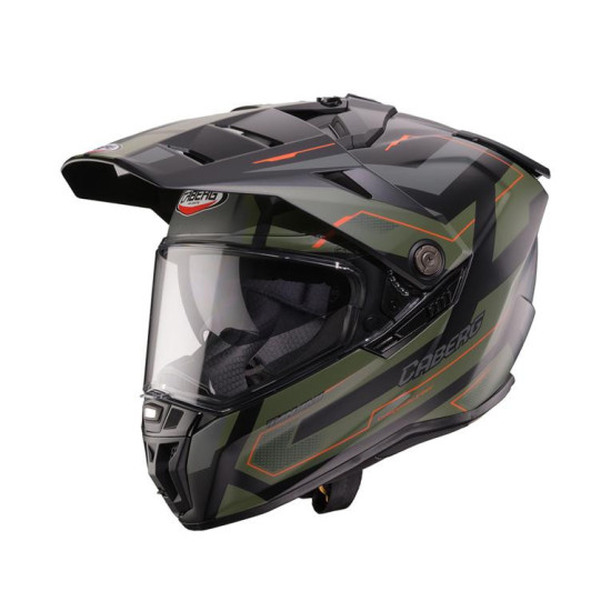 CABERG OFFROAD / TRAIL / ADVENTURE HELMET DUOSPORT (DUAL) TANAMI RANGER MATTE BLACK / GREEN (KHAKI) / ORANGE COLOR SIZE 
