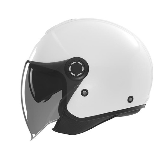 NOX JET OPEN FACE HELMET WITH VISOR N182 SOLID COLOR WHITE GLOSS SIZE S