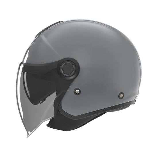 NOX JET OPEN FACE HELMET WITH VISOR N182 SOLID COLOR GRAY GLOSS SIZE L