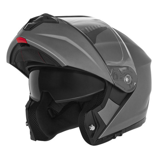 NOX FLIP-UP HELMET WITH VISOR N968 COLOR TITANIUM MATTE SIZE XL