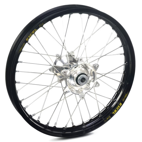 REX WHEELS KOMPLETNE KOŁO TYLNE REX 19 CALI 19 X 2,15 CZARNA FELGA / SREBRNA PIASTA / SREBRNE SZPRYCHY / SREBRNE NYPLE (