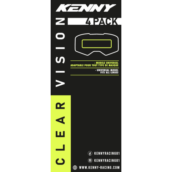 KENNY RACING VISION PERFORMANCE AKINIŲ APSAUGINĖ PLĖVELĖ (60 MM X 150 MM) (4 VNT.)