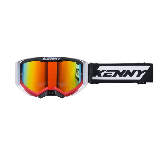 KENNY RACING GOGLE PERFORMANCE EVO 2 RED WHITE-CLEAR LENS- SZYBKA PRZEŹROCZYSTA KOLOR CZERWONY / BIAŁY / CZARNY