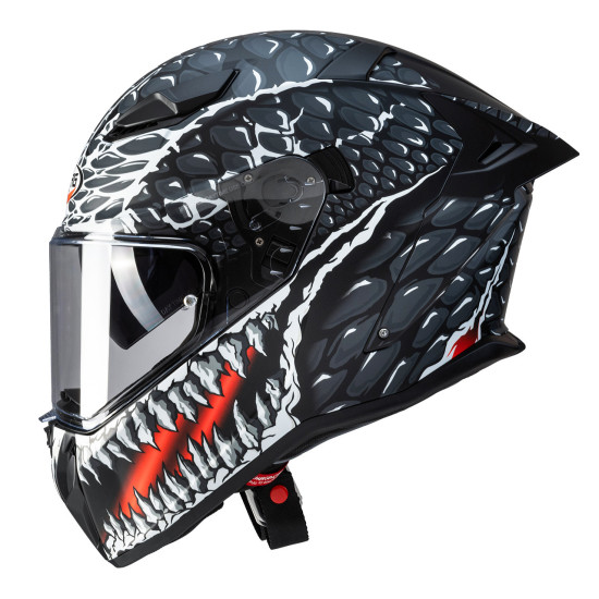 CABERG FULL FACE HELMET WITH VISOR MODEL DRIFT EVO II CROK COLOUR BLACK / WHITE / RED MATT SIZE XS (PINLOCK INCLUDED)
