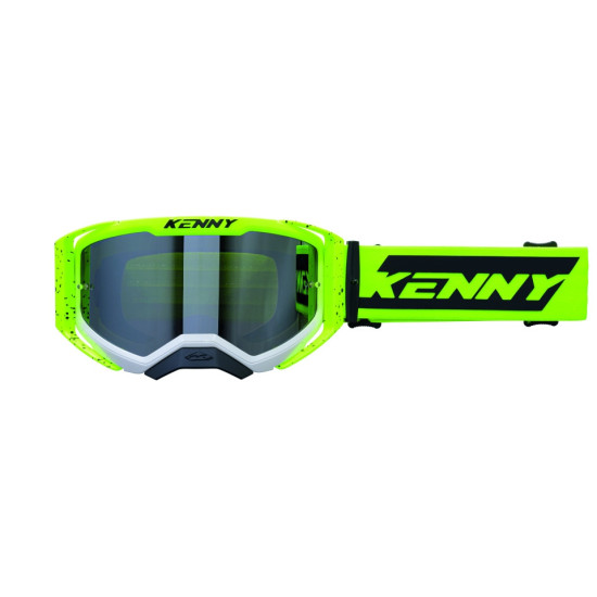 „Kenny Racing“ akiniai „Performance Evo 2“ su geltonais, baltais, skaidriais lęšiais – skaidrūs fluorescenciniai geltoni