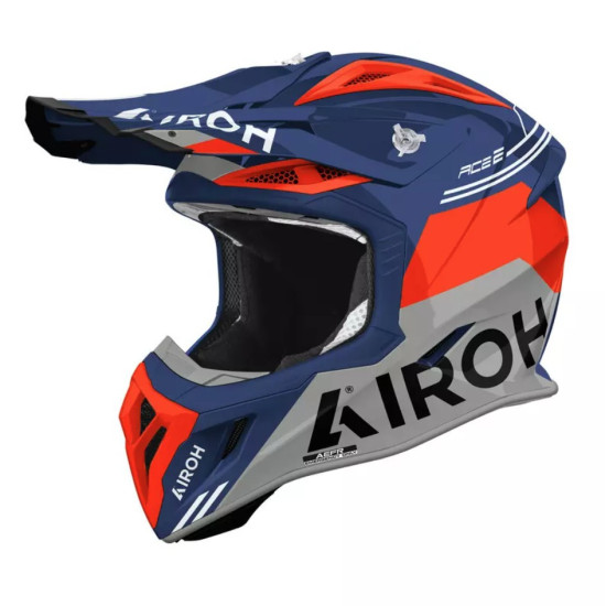 AIROH KASK CROSS / ENDURO / ATV / QUAD AVIATOR ACE 2 FURY CERULEAN GLOSS KOLOR NIEBIESKI / SZARY / POMARAŃCZOWY ROZMIAR 