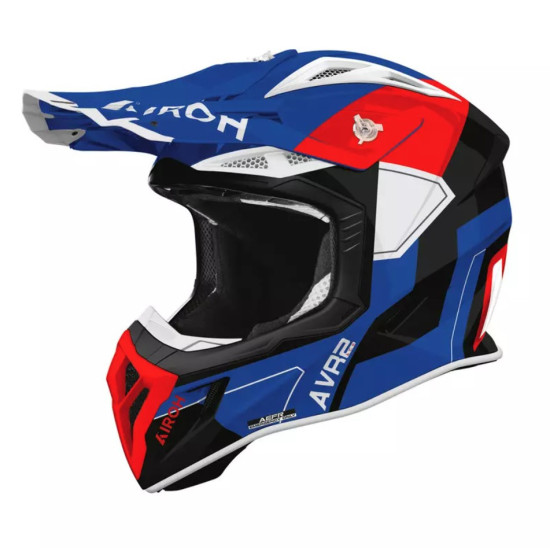 AIROH KASK CROSS / ENDURO / ATV / QUAD AVIATOR ACE 2 SHIELD BLUE RED GLOSS KOLOR CZARNY / NIEBIESKI / CZERWONY ROZMIAR M