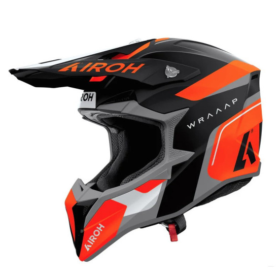 AIROH KASK CROSS / ENDURO / ATV / QUAD WRAAAP CONQUER KOLOR POMARAŃCZOWY / CZARNY / BIAŁY MAT ROZMIAR L