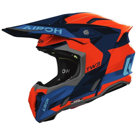 AIROH KASK CROSS / ENDURO / ATV / QUAD TWIST 3 FANCY BLUE ORANGE KOLOR CZARNY / POMARAŃCZOWY / NIEBIESKI ROZMIAR L