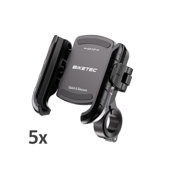 BIKETEC PRO 5 SZTUK UCHWYT MOTOCYKLOWY NA TELEFON ANTYWIBRACYJNY QUICK LOCK MONTOWANY NA KIEROWNICĘ LUB LUSTERKO