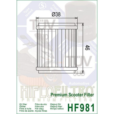 ALYVOS FILTRAS HIFLO HF981
