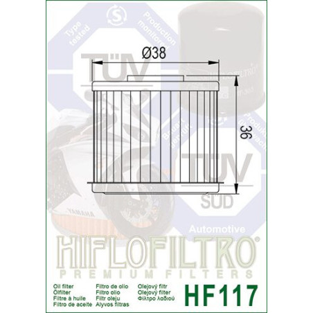 OIL FILTER HIFLO HF117