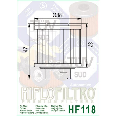 OIL FILTER HIFLO HF118
