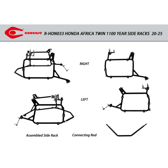 CENTRINĖS + ŠONINĖS DĖŽĖS BAGAŽINĖS KOMPLEKTAS HONDA AFRICA TWIN 1100 2020-2023