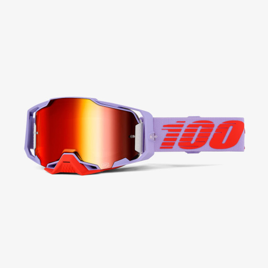 100 PROCENT GOGLE ARMEGA FAUSTO - RED MIRROR LENS- KOLOR FIOLETOWY / CZERWONY- SZYBKA CZERWONE LUSTRO