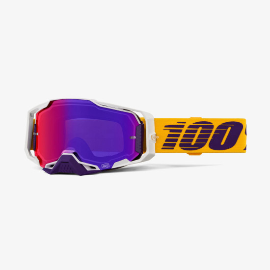 100 PROCENT GOGLE ARMEGA DIFENBAK - PURPLE MIRROR LENS - KOLOR ŻÓŁTY / FIOLETOWY / BIAŁY- SZYBKA FILOETOWE LUSTRO