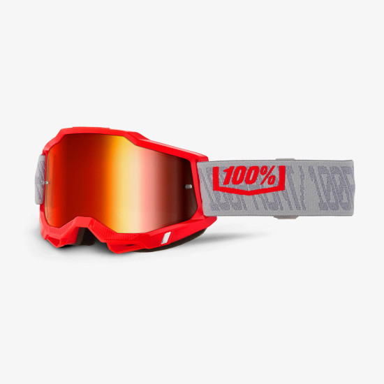 100 PROCENT GOGLE ACCURI 2 GATORBACK - RED MIRROR LENS- KOLOR CZERWONY / SZARY- SZYBKA CZERWONE LUSTRO