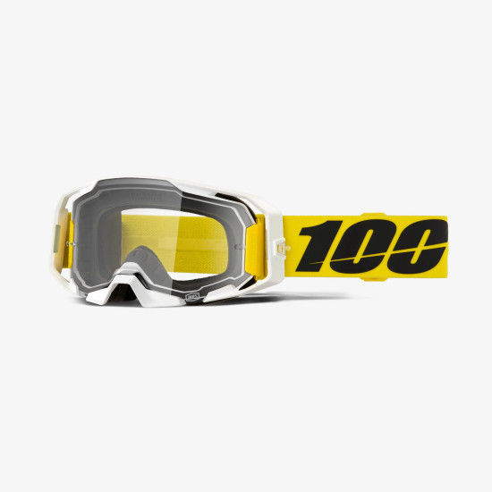 100 PROCENT GOGLE ARMATIC VALERA - CLEAR LENS - KOLOR BIAŁY / ŻÓŁTY - SZYBKA PRZEŹROCZYSTA