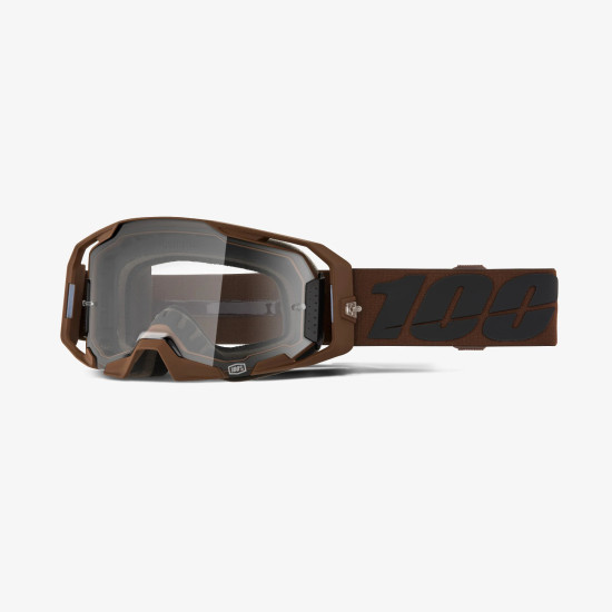 100 PROCENT GOGLE ARMATIC SALCEDO - CLEAR LENS - KOLOR BRĄZOWY / CZARNY - SZYBKA PRZEŹROCZYSTA