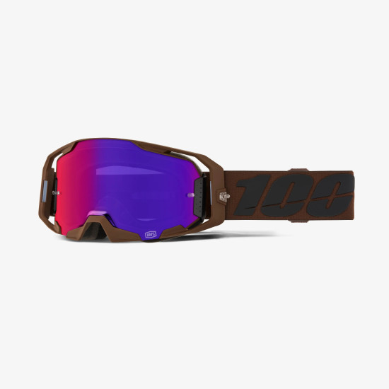 100 PROCENT GOGLE ARMATIC SALCEDO - PURPLE MIRROR LENS - KOLOR BRĄZOWY / CZARNY - SZYBKA FIOLETOWE LUSTRO