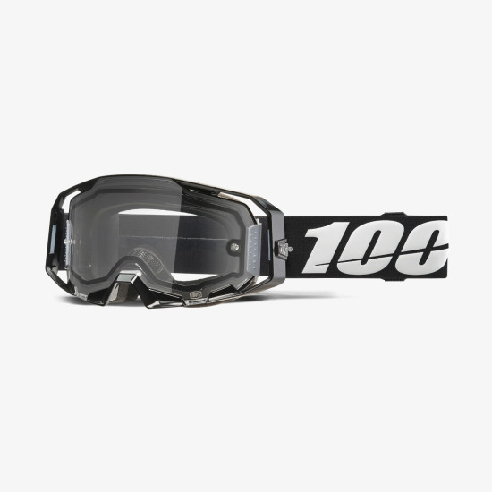 100 PROCENT GOGLE ARMATIC ENDURO MOTO DUAL PANE BLACK - CLEAR LENS - KOLOR CZARNY / SZARY / BIALY - PODWÓJNA SZYBKA PRZE