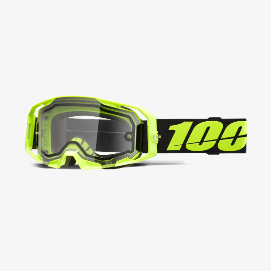100 PROCENT GOGLE ARMATIC ENDURO MOTO DUAL PANE NEON YELLOW - CLEAR LENS - KOLOR ŻÓŁTY FLUO / CZARNY - PODWÓJNA SZYBKA P