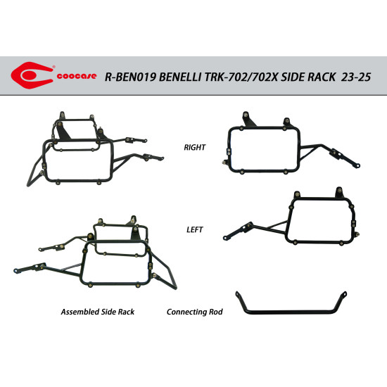 „COOCASE“ ŠONINIO DĖŽĖS RĖMAS JUODAS BENELLI TRK 702 TRK 702X