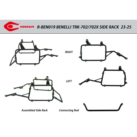 COOCASE SIDE CASE FRAME BLACK BENELLI TRK 702 TRK 702X