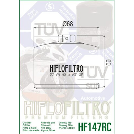 ORO FILTRAS HIFLO HF147RC YAMAHA FZS 600 / YFM 660, KYMCO X-CITING 500