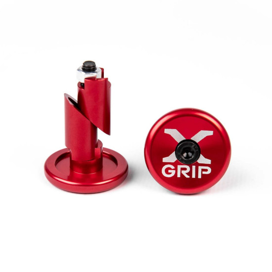 X-GRIP HANDLEBAR ENDS FOR HOLE DIAMETER 12-16.2MM RED