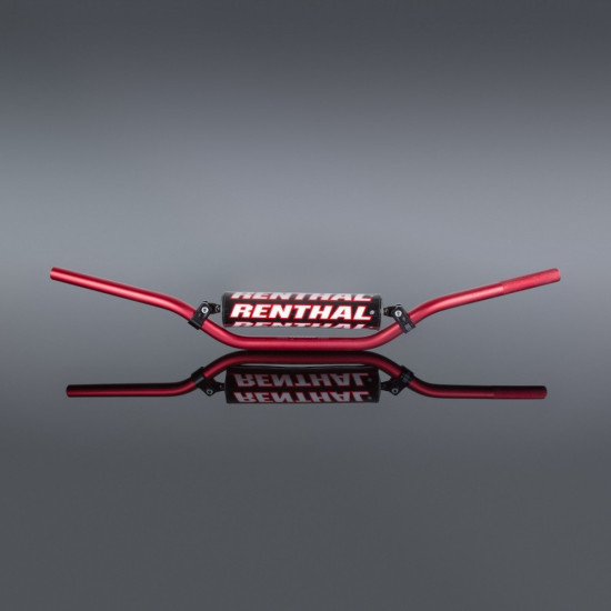 RENTHAL HANDLEBAR 7/8 INCH (22MM) MX HANDLEBAR RED CR HIGH / RICKY JOHNSON PADDED RED WITH SPONGE