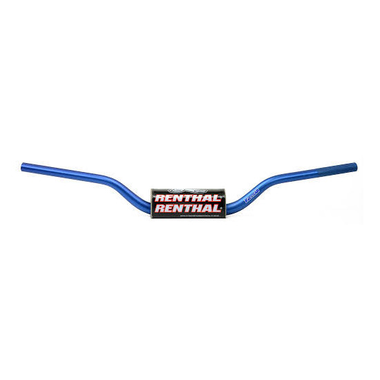 RENTHAL HANDLEBAR 1.1/8 INCH (28.6MM) MX FATBAR HANDLEBAR BLUE CR HIGH / RICKY JOHNSON BLUE WITH SPONGE