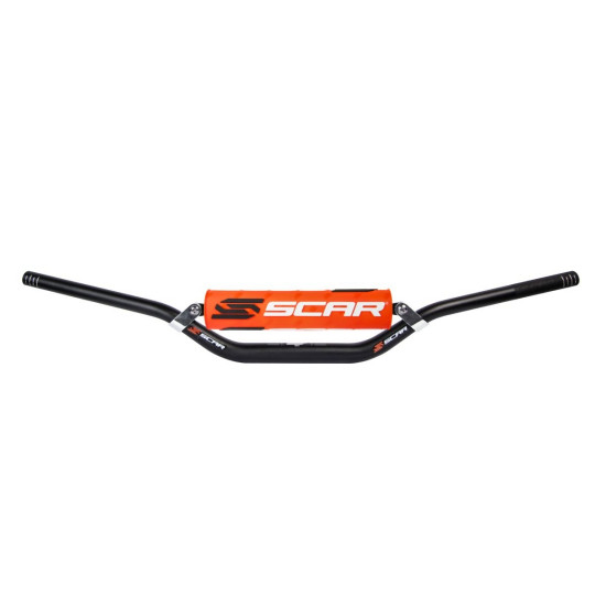 SCAR RACING STEERING WHEEL WITH CROSSBAR 28.6MM RC MODEL BEND COLOR BLACK SPONGE ORANGE / WHITE