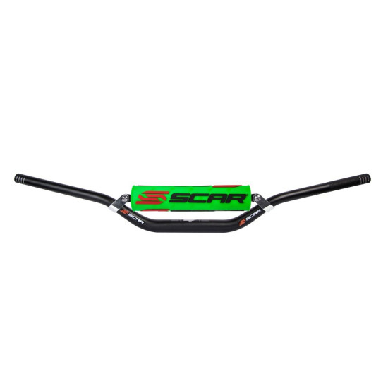SCAR RACING STEERING WHEEL WITH CROSSBAR 28.6MM MODEL STEWART / VILLOPOTO COLOUR BLACK SPONGE GREEN / WHITE