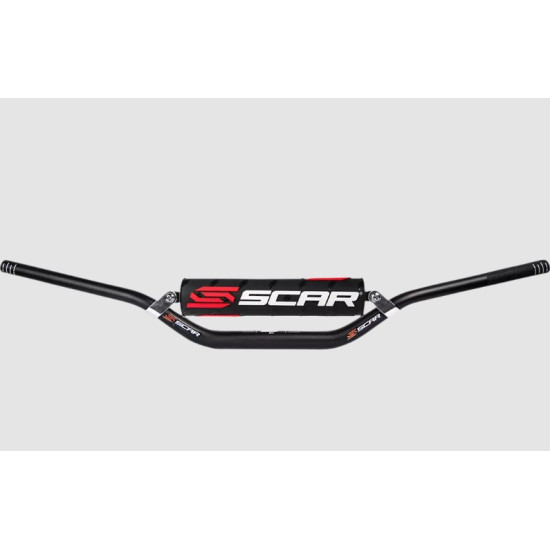 SCAR RACING STEERING WHEEL 22.2MM MEDIUM MX STYLE WITH CROSSBAR AND SPONGE INCLUDED, BLACK