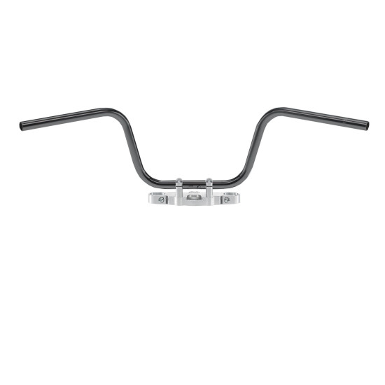 TRW ZF STEEL STEEL STEEL HANDLEBAR 25.4MM HIGH APEHANGER BLACK (WITH CABLE EMBOSSMENTS) (PROMOTION)