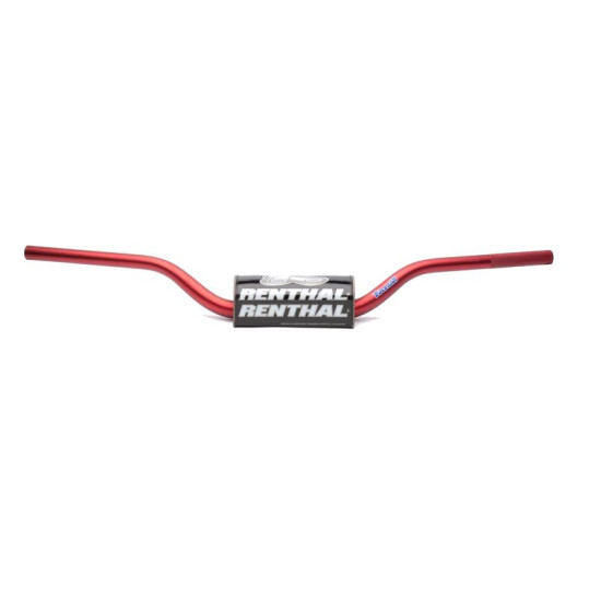 RENTHAL VAIRAS 1.1/8 COLIO (28.6 MM) MX FATBAR VAIRAS RC HIGH RED SPALVA RAUDONA SU KEMPINE