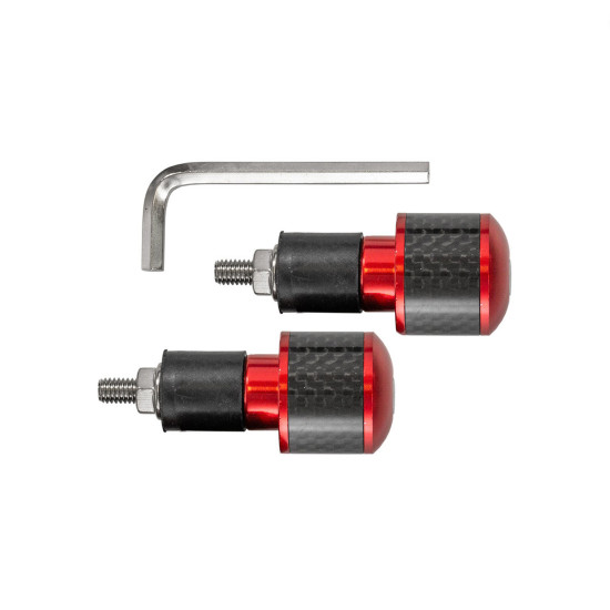 BIKETEC HANDLEBAR ENDS / WEIGHTS UNIVERSAL RED / CARBON