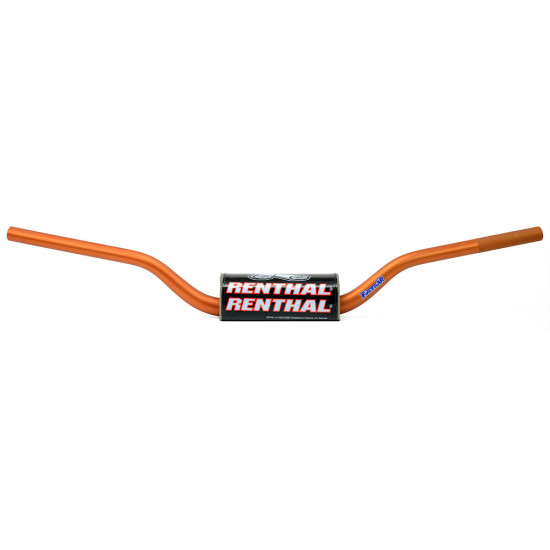 RENTHAL HANDLEBAR 1.1 / 8 INCH (28.6MM) MX FATBAR HANDLEBAR ORANGE MCGRATH / SHORT PADDED PADDED ORANGE WITH SPONGE