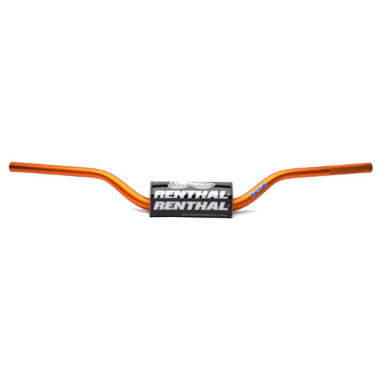 RENTHAL HANDLEBAR 1.1/8 INCH (28.6MM) MX FATBAR HANDLEBAR ORANGE KTM HIGH PADDED COLOR ORANGE WITH SPONGE