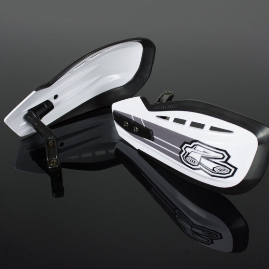 RENTHAL MX HAND GUARDS (LEAVES) COLOUR WHITE BLACK (MOUNTING INCLUDED IN HG-100-BRACKET KIT)