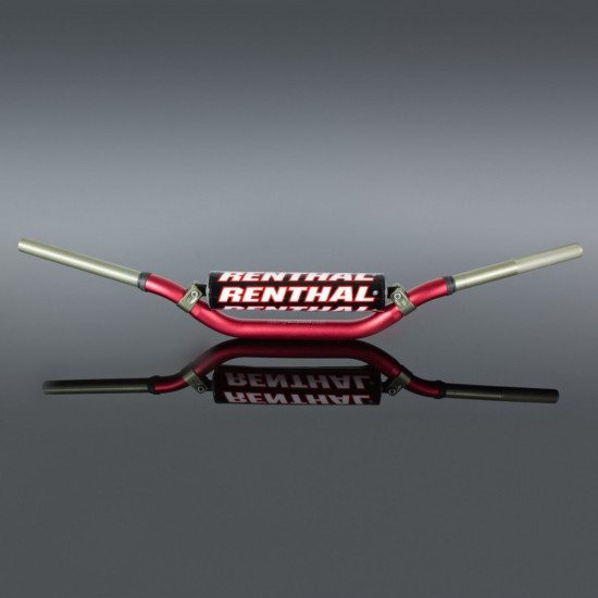 RENTHAL HANDLEBAR 1.1/8 INCH (28.6MM) MX TWINWALL 997 HANDLEBAR RED CR / CRF 04-13 KX / KXF 06-13 PADDED RED WITH SPONGE