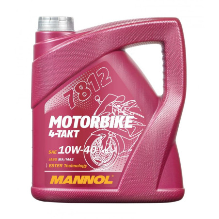 MANNOL sintetinė alyva 4T MOTORBIKE 10W40 4L priedas + MA2 sintetinė (7812)