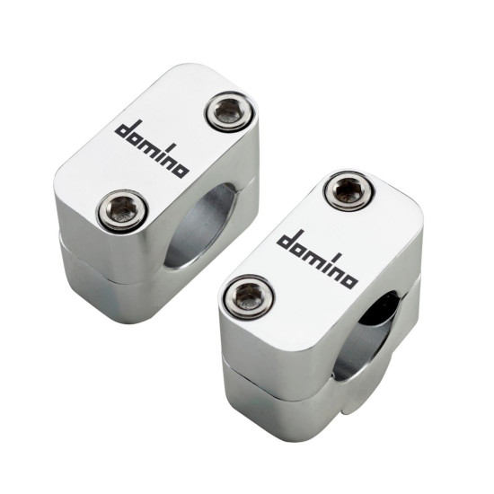 DOMINO HANDLEBAR MOUNT / REDUCTION / RISE FROM 22MM TO 28MM, HEIGHT 20MM SILVER COLOR