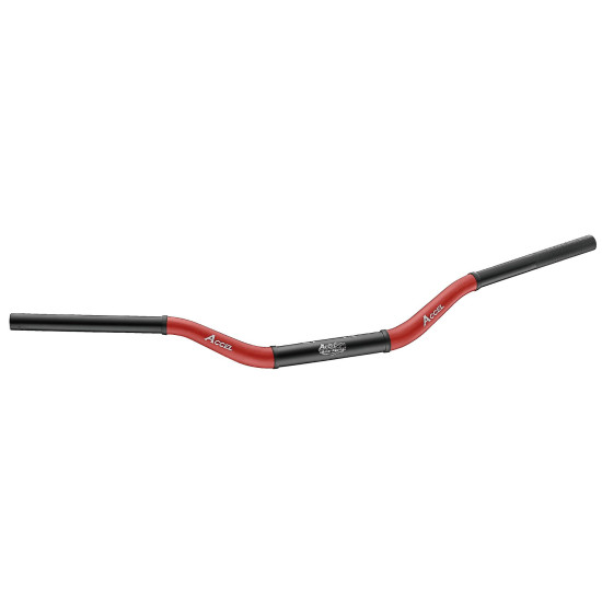 ACCEL ALUMINUM HANDLEBAR 28.6 MM TAPER MX HONDA CR PATTERN HIGH (7075-T6) ERGAL TWO-COLOR RED+BLACK (WIDTH 790MM, HEIGHT