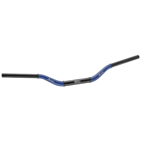 ACCEL ALUMINUM HANDLEBAR 28.6MM TAPER MX YAMAHA YZ PATTERN HIGH (7075-T6) ERGAL TWO-COLOR BLUE+BLACK (WIDTH 803MM, HEIGH
