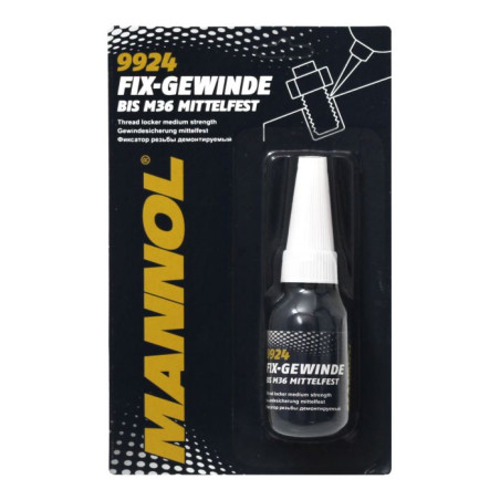 MANNOL FIX GEWINDE MITTELFEST 10ML sriegių klijai , mėlyni, MEDIUM(9924) (144)