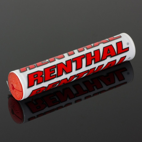 RENTHAL SX PAD (240MM) WHITE/RED WITH RENTHAL LOGO