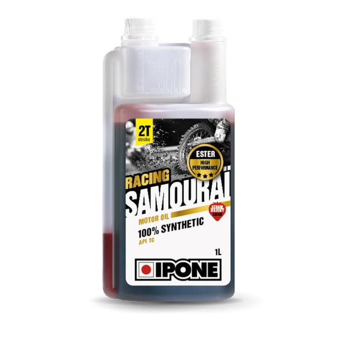 IPONE SAMOURAI RACING 2T alyva maišymui 100% sintetinė 1L (braškių kvapo)