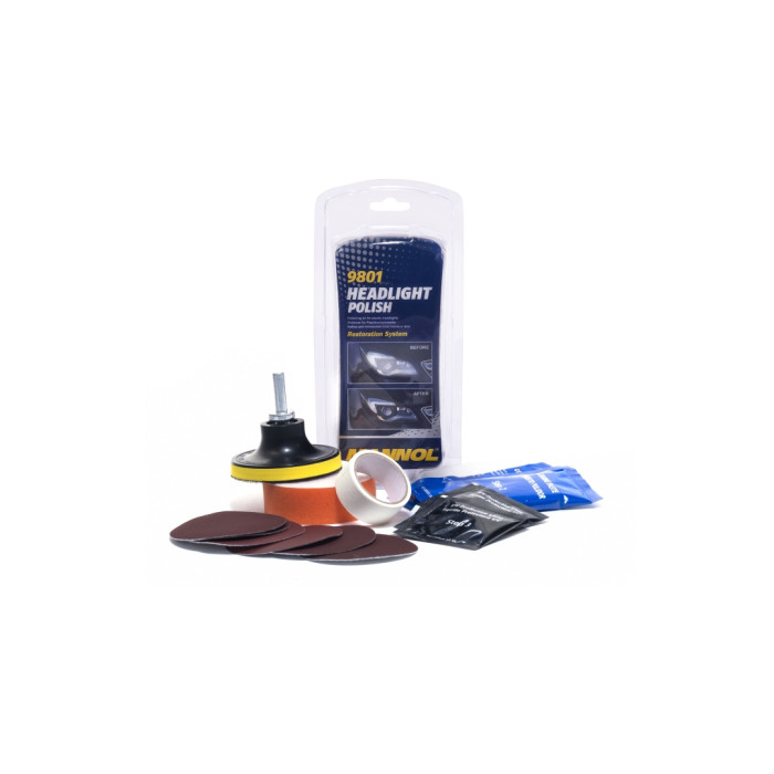 MANNOL HEADLIGHT POLISH priekinių žibintų poliravimo rinkinys (9801)